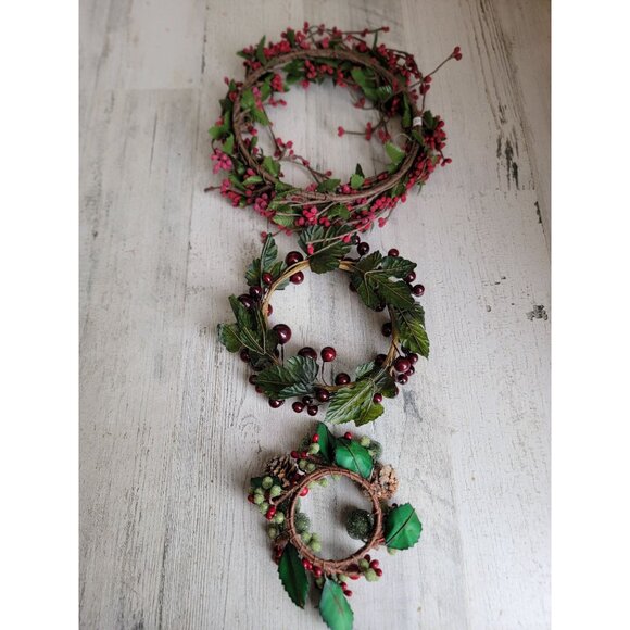 Wreath cranberries sugared fruit set pinecone xmas set hanging - Picture 6 of 6